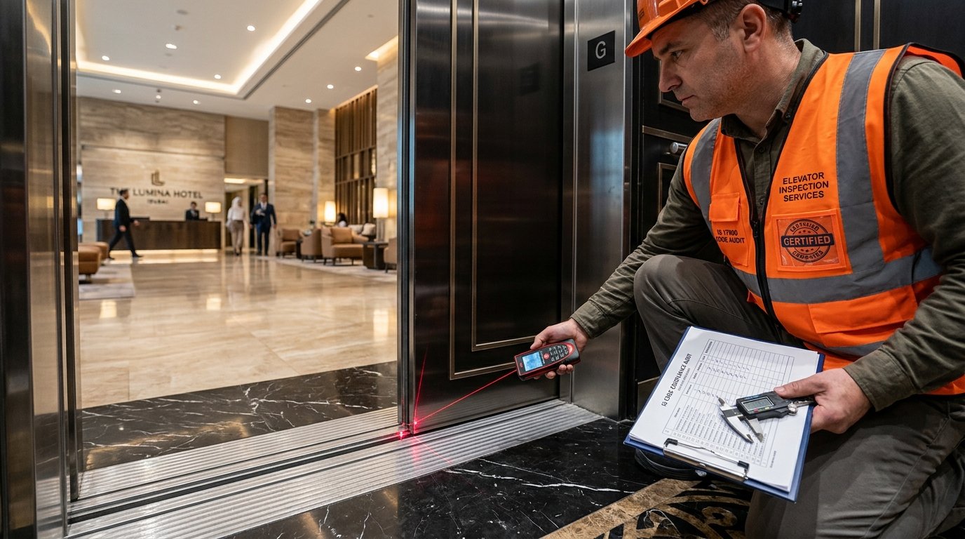 Elevator Inspector performing Safety Audit